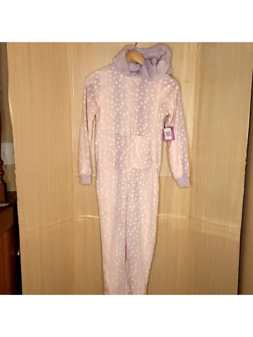 Dream Big Girls New Purple Reindeer One Piece Footless Pajamas 10-12